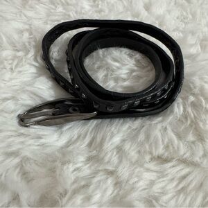 Black Studded Belt with Silver Buckle